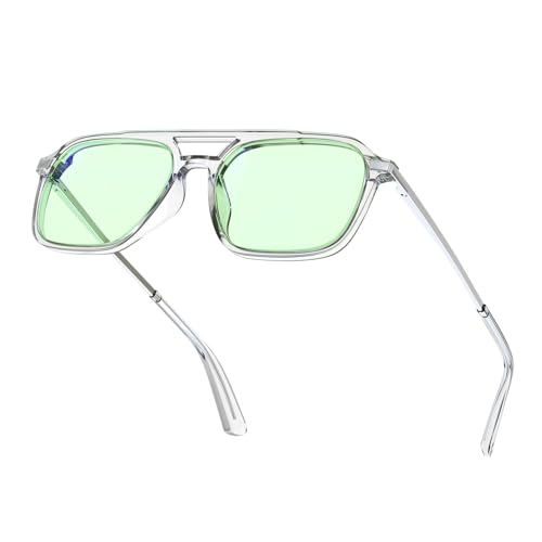 Goiteia Lunettes anti-lumière bleue pour femmes et hommes – Teinte vert claire – Protection UV – Soulage la fatigue visuelle liée aux écrans – Ultra légères avec charnières à ressort