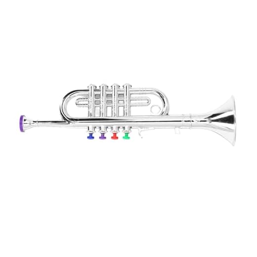 Sxhlseller Trompeta de Saxofón, Juguete de Saxofón para Niños 3 -Color Cambia de Entrenamiento Jugable para Niños Pequeños (Silver)