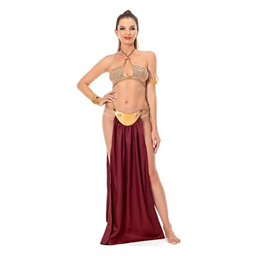 Taeyue Leia - Disfraz de princesa para cosplay, figura Jedi, princesa, esclavo, cosplay, bikini, traje de Halloween, carnaval, trajes para mujeres, S