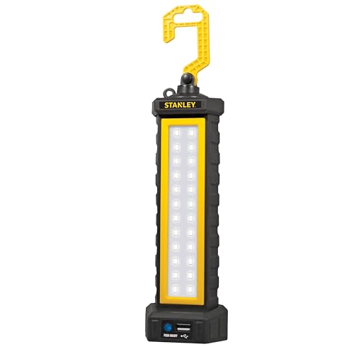 STANLEY BB24PS 650 Lumen Rechargeable LED Bar Light - w/USB Cord,Power in/Power Out Capability