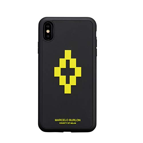 MARCELO BURLON COUNTY OF MILAN Cover/Custodia Compatibile con iPhone XS Max - Custodia Burlon Originale con Vetro temprato 9H - Rigida - Ultra Protettiva e Antiurto - Protezione Frontale rialzata