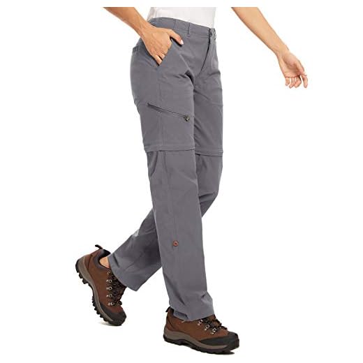 Women's Hiking Pants Stretch Lightweight Convertible Quick Dry Outdoor UPF 40 Fishing Safari Waterproof Travel Camping Capri Pants,2192,Grey,34/US 14