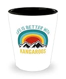 Life Is Better With Kangaroos Alcohol Shot Glass 1.5oz