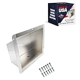 Pit Posse PP2695-KIT Trailer Light Exterior Recessed Bucket with Trim - Made in USA - Race Car Enclosed Cargo Trailer Automotive Shop Aluminum - Predrilled Holes & Mounting Hardware Included (Silver)