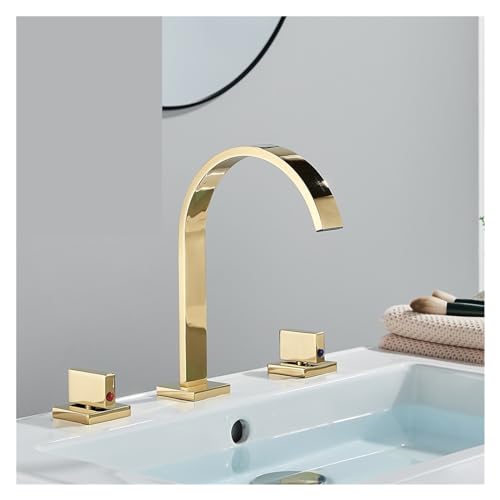 Mitigeur de lavabo double poignée avec bec de cascade moderne