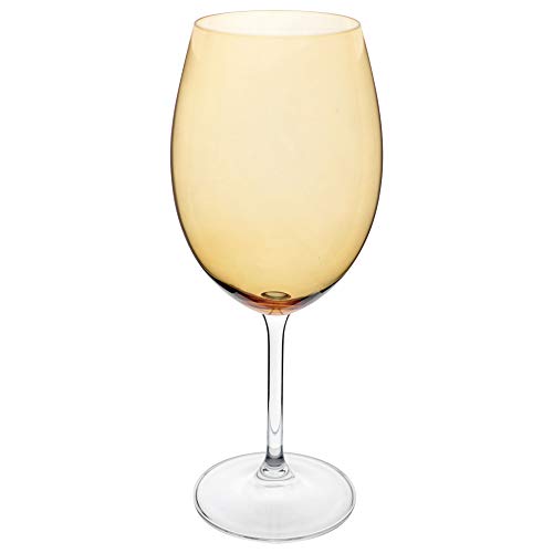 Jogo de 6 Taças para água Gastro em cristal ecológico 580ml A23cm amarela