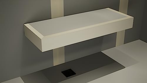 The Original Granite Bracket Floating Shower Bench Kit with Concrete Mesh Board (14x24) Shower Bench,Bench Seat, DIY Shower Benches,Bathroom Décor, Space Efficiency,1 Count