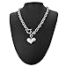 Produktbild LKHJ Edelstahl Herz Anhänger Halskette Punk Hip Hop für Männer Frauen Minimalis Casual Kette Toggle Verschluss