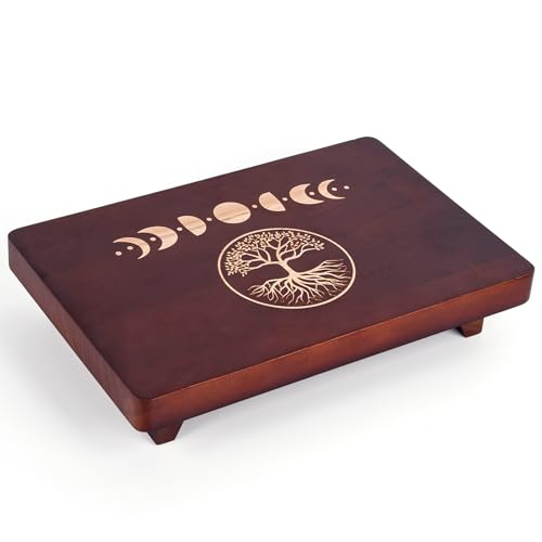 ChengFu Small Altar Table, Meditation Tables, Altar Tables, Wooden Altar Table is Used for Witch Worship, Wiccan Alter Table for Practicing Tarot Card