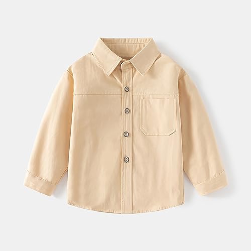 Toddler Button-Down Long Sleeve Coats Open Front Collar Plain Coats Kids Boys Girls Fall Casual Jacket Tops Clothes2