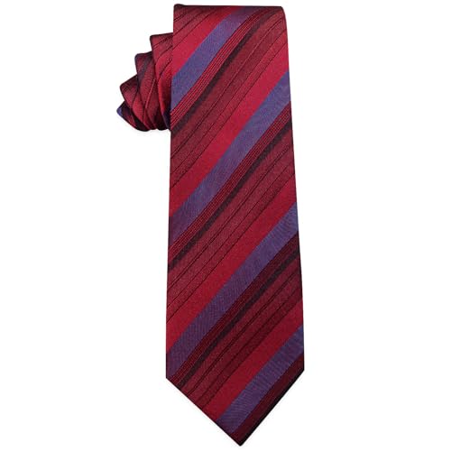Image of YourTies Men's Neckties Striped Tie and Plaid Neckties for Men Woven Silk Tie Gold Tie Clip Set