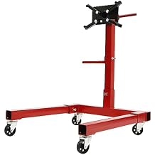 Engine Stand for Auto Repair and Rebuild, Rotating Engine Stand, 1500LBS Capacity Carbon Steel Engine Stand with Tray, Motor Hoist Dolly Mover Jack with 360 Degree Rotating Head and Adjustable Arms