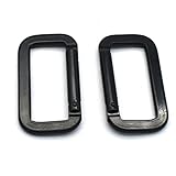 Black Carabiner Square Buckle Climbing Keychain Clip Key Ring Clasp Spring Snap Key Chain Clip Hook Screw Gate Buckle for Camping Buckle (6)