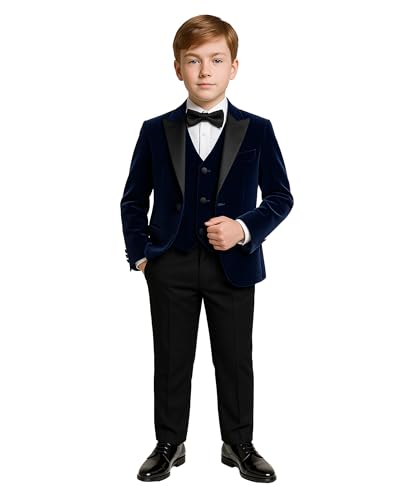 Costume dîner garçon velours élégant pour fêtes et grands événements