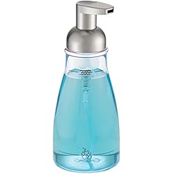 Dispensador De Espuma De Jabon iDesign, Bomba dosificadora de jabón espuma, Claro/Níquel pulido