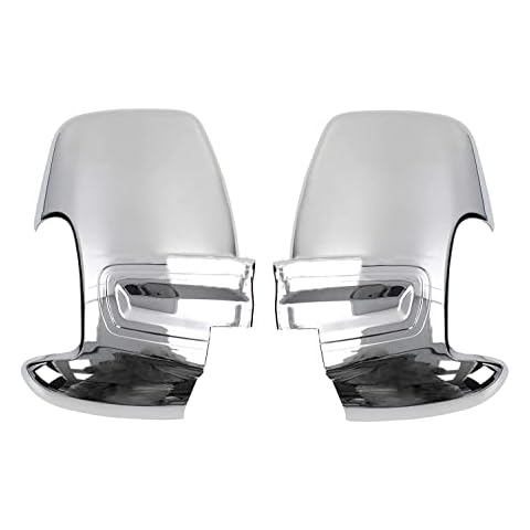 Transit Mk8 Chrome Wing Side Mirror Covers Surrounds Caps Set 2pcs Abs - UK SELLER Cover
