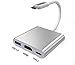 Produktbild USB C auf HDMI Adapter 4K, 3 in 1 Multiport HDMI 4K/ USB 3.0 /Typ C PD Ladeanschluss USB C Hub Kompatibel, Unterstützt Ultra-HD für Mac Book/ Chrome Book und mehr