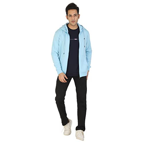 Image of D-GREEN Sweatshirt for Men Stylish Hoodie with Zipper and Full Sleeves Winter Wear