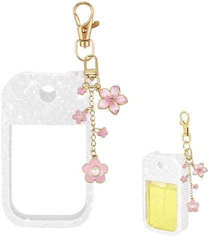 Aimery Glitter Hand Sanitizer Spray Case for Touchland with Keychain