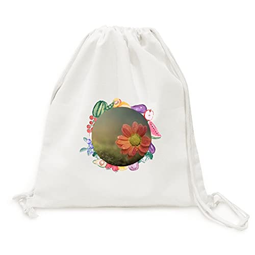 Sac de belles fleurs rouge foncé pliable en tissu avec sangle légumes