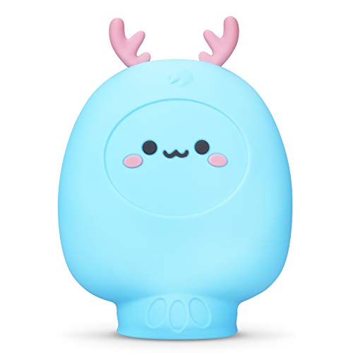 Hot Water Bottle, 386ML Warm Water Bag Rubber Silicone Hot Water Bottle Pouch Soft with Bow-Knot Gift Box for Kids Adults Lovely Little Deer Hot Water Bag for Headaches Hot Compress Cold Heat Therapy