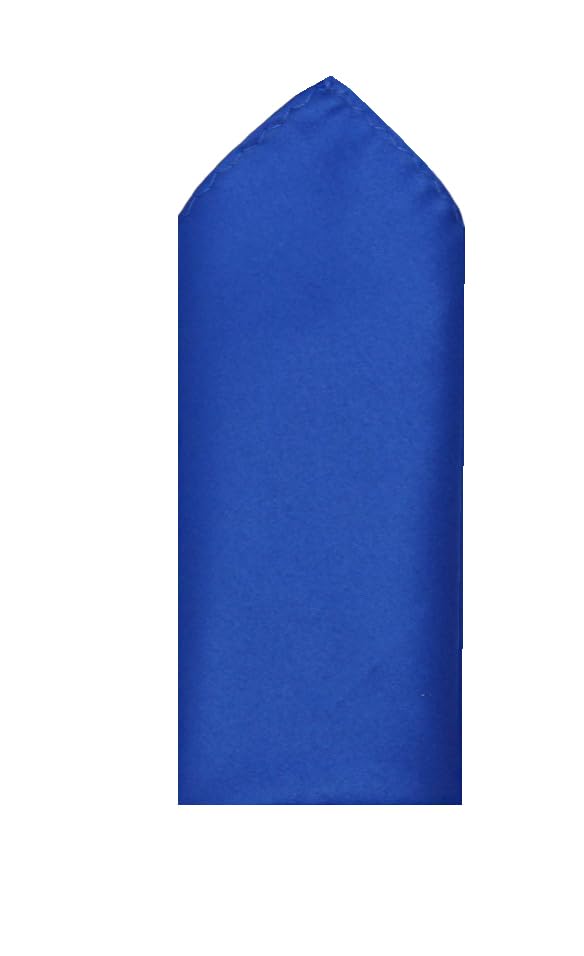 Image of TIE STUDIO Men's Solid Pocket Square | Size- 10cm x 10cm | Colour-Royal Blue | Pack of 1 |