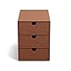BIGSO INGRID Schubladenbox für Dokumente und Bürobedarf – Schreibtisch Organizer mit 3 Schubladen – Ablagesystem aus 100% recycelter Faserplatte und Papier in Leinenoptik – sienna