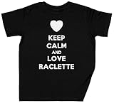 Calidad superior Keep Calm and Love Raclette Negro Niños Chicos Chicas Camiseta Unisexo Tamaño M Black Kid\'s Boys Girls tee Size M