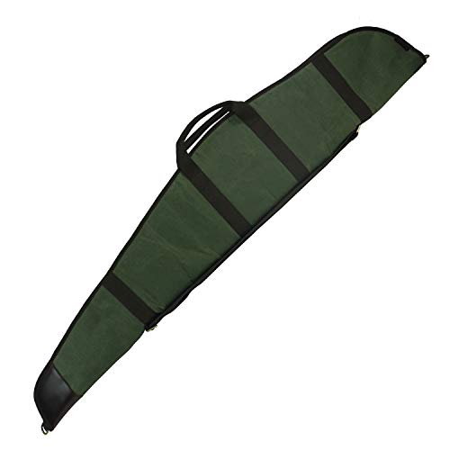 Wayne's Dog Canvas Leather 52" Rifle Gun Case, Soft Padded Scoped Rifle Bag For Hunting Shooting Range #TOP2