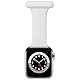 Armband für Apple Watch 38/40/41mm, 42/44/45/46/49mm, Infektionskontrolle Design Pin Fob für Krankenschwestern Hebammen Ärzte Gesundheitswesen (Weiß, 42mm(Series 3)/44mm/45mm/46mm/49mm)