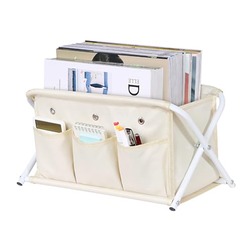 KEEGH-Magazine-Holder-Installation-Free-Magazine-Basket-with-3-Pockets KEEGH Magazine Holder, Installation-Free Magazine Basket with 3 Pockets - Image 1
