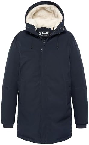 Schott NYC Schott Eljin Parka mit Daunenfutter, Marineblau, blau, 3XL Große Größen Tall