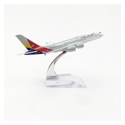 Modelo de avión 1:400 Asiana Airlines Airbus A380 de alta calidad con base