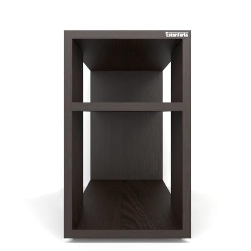Image of ESTANTERIA Bedside Table for Bedroom Engineered Wood Corner End Sofa Coffee Table with Storage Modern Decor Organizer Space Saver Shelf -DIY Furniture for Bedroom, Living Room Home (Wenge Finish)