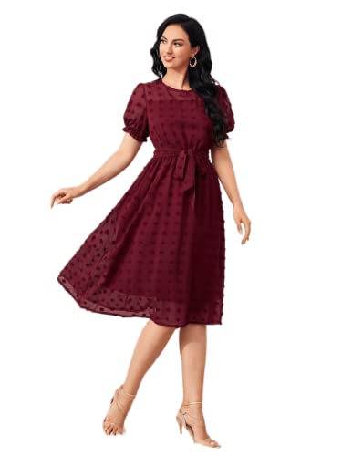 Image of TAGAS Women's Georgette Fit and Flare Knee-Length Western Dress