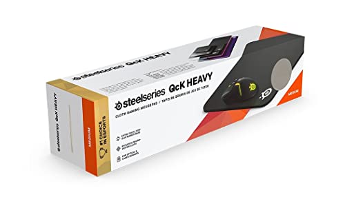 SteelSeries QcK M Heavy Mouse pad da gioco in tessuto - Base in gomma antiscivolo super spessa (6mm) - Ottimizzato per sensori di gioco - Dimensioni M - Nero - Immagine 2