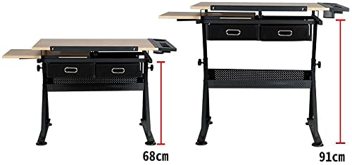 Amazon | 製図机木製製図台、高さ調節可能、傾斜可能な卓上0°-80