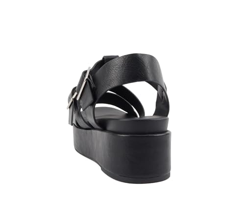 Soda “STELLAR” ~ Women Flatform Multi Strap Double Buckle Open Toe Ankle Strap Platform Wedge Sandals3