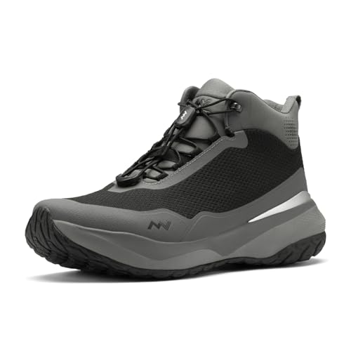 MUDDY VIBE Zn-30 Lightweight Mid Hiking Boots Breathable Anti-Slip Outdoor Trekking Shoes Men Womens Cliff Grey,6.5