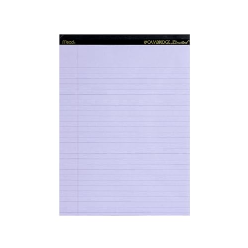 Cambridge Limited Perforated Writing Pad, 8.5 X 11 Inches, Wide Ruled, 50 Sheets, Orchid, 3/Pack (59810) Orchid image 6