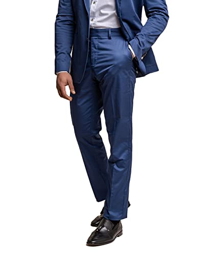 Costume bleu électrique homme coupe cintrée en coton pour été