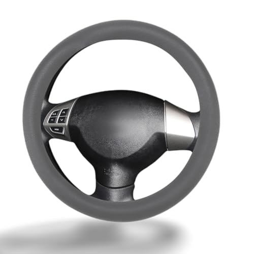 1 Artículo 32-40 CM Cubierta del Volante de Coche en Silicona - Protección Universal, Antideslizante y Fácil de Limpiar para Volantes de 32-40 MM - Gris