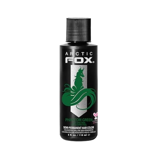 ARCTIC FOX Vegan and Cruelty-Free Semi-Permanent Hair Color Dye (4 Fl Oz, PHANTOM GREEN)
