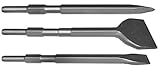 Champion Chisel 3pc Concrete Chisel Set - 17mm Shank, 11" Long Moil Point & 3" Wide Chisel - Made in USA