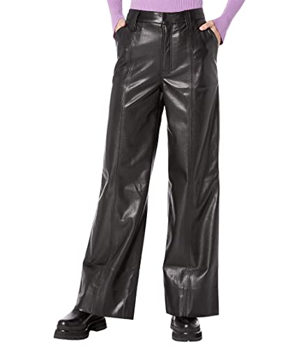 7 For All Mankind Faux Leather Easy Trousers Jet Set 29