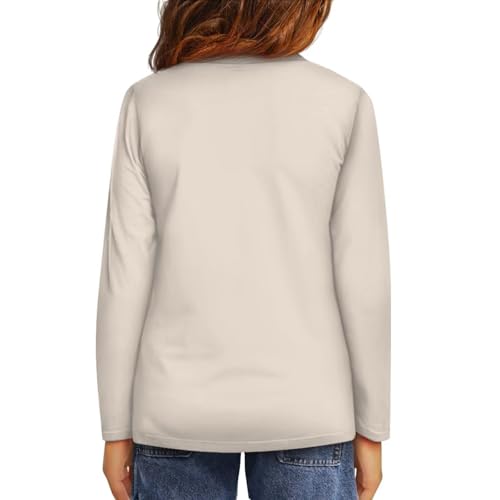 Image of Girls Long Sleeve Shirt with Cute Graphic Casual Pullover Tops 3-16Y