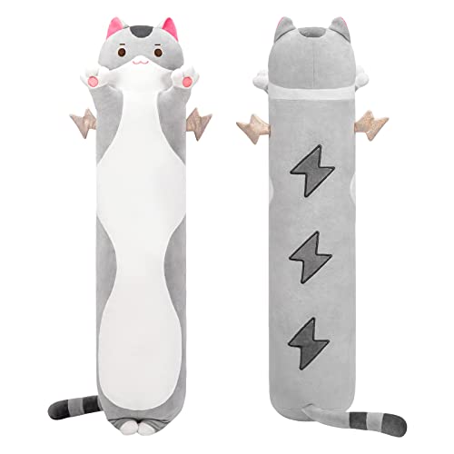 Mewaii Long Cat Plush Body Pillow, 28” Cute Cat Stuffed Animals Soft Plushies, Kitten Plush Throw Pillow Doll Toy Gift For Girlfriend #TOP1