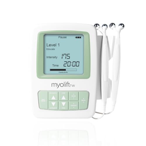 7e Wellness MyoLift TriWave Microcurrent Facial Device for Face Lifting & Toning with Conductive Gel Probes Masks 3-Wave Technology for Skin Firming Smoothing & Circulation - Face & Neck Care