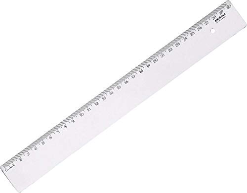 Waleu 10270017, regua de Poliestireno, New Line Cristal 30cm, Multicor