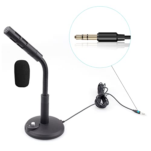 Stereo Microphone with Stand for PC,Laptop.Ideal for Streaming,Chatting,Recording,Conference Call,3.5mm Jack - Black - Image 3